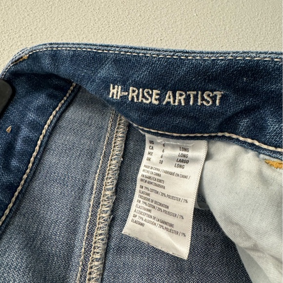 American Eagle Hi-Rise Artist Super Stretch Flare Medium Wash Blue Denim Jeans - Picture 4 of 4